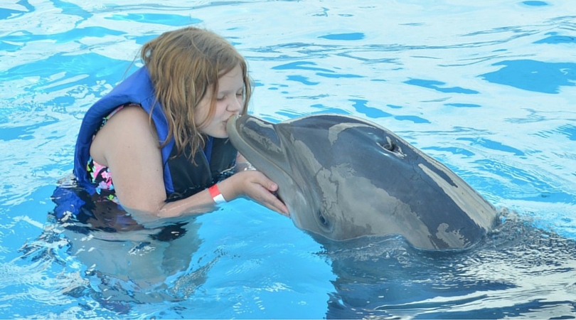 Chasity Swims with Dolphins