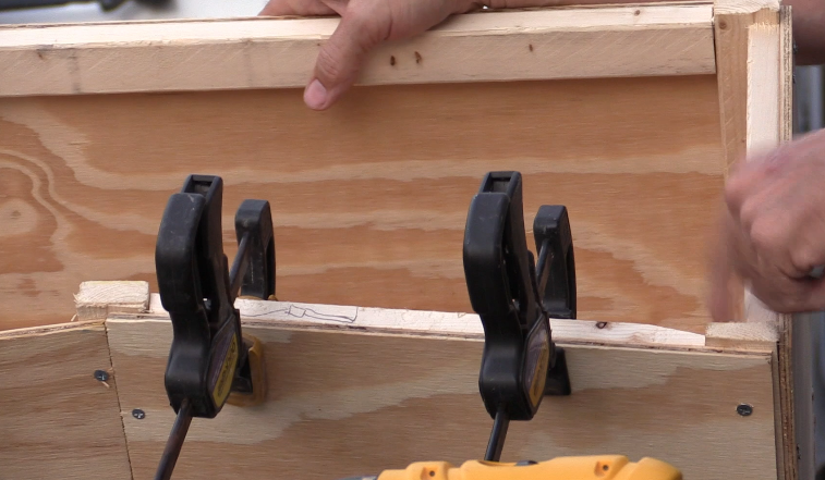 Adding Wooden supports on the top of the box